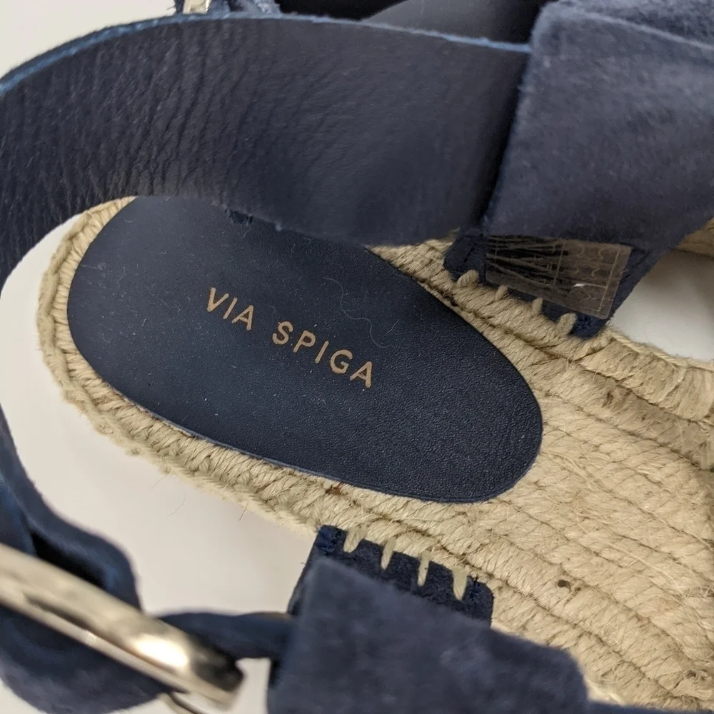 NWOT VIA SPIGA Suede Strappy Espadrille Sandals